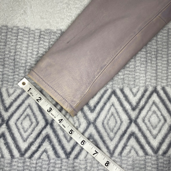 IRO Ashville Cropped Leather Jacket in Light Purple Size 40 - Picture 7 of 16